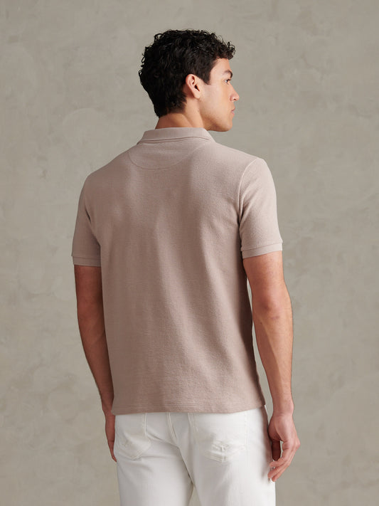 Mens Terry Open Collar Polo Shirt Atmosphere
