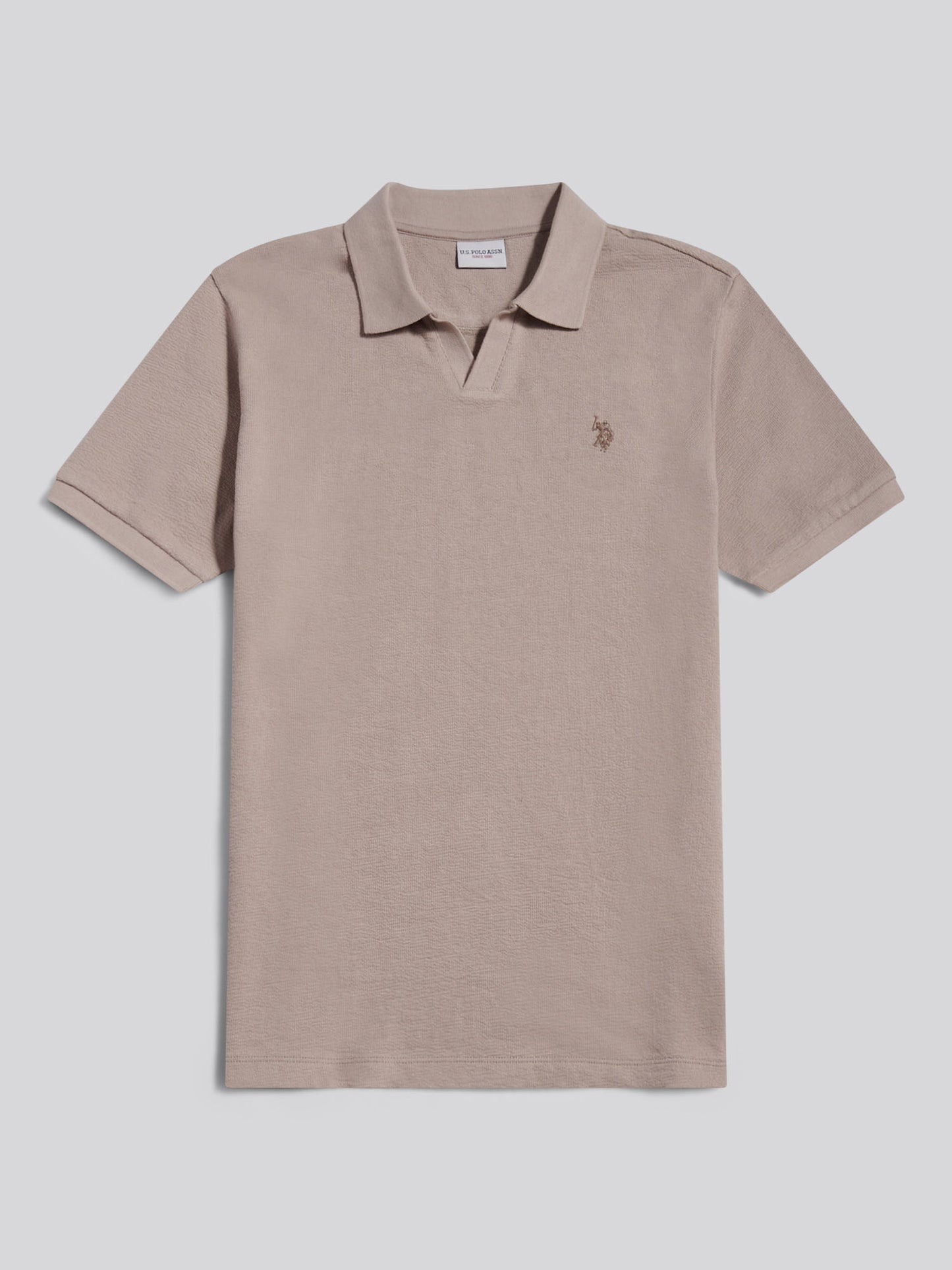 Mens Terry Open Collar Polo Shirt Atmosphere