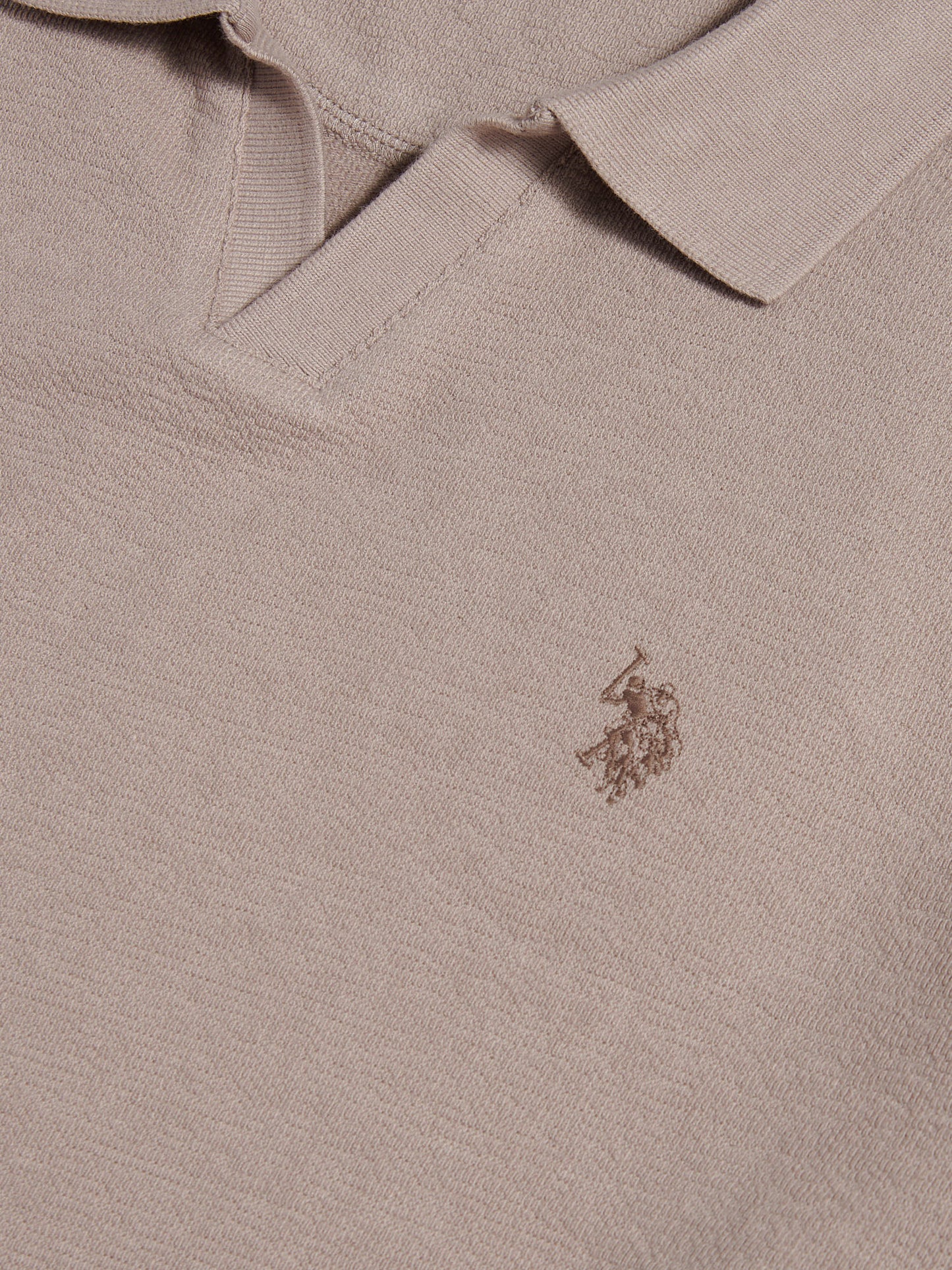 Mens Terry Open Collar Polo Shirt Atmosphere