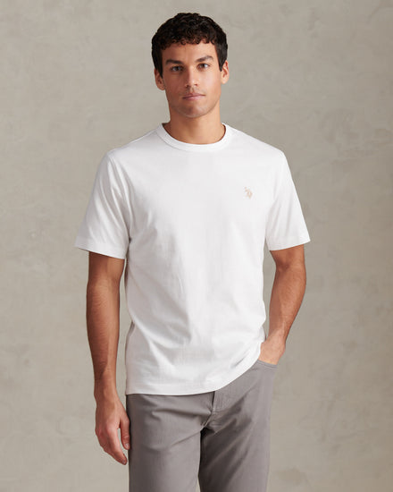 Mens Relaxed Fit Double Horsemen T-Shirt Whisper White