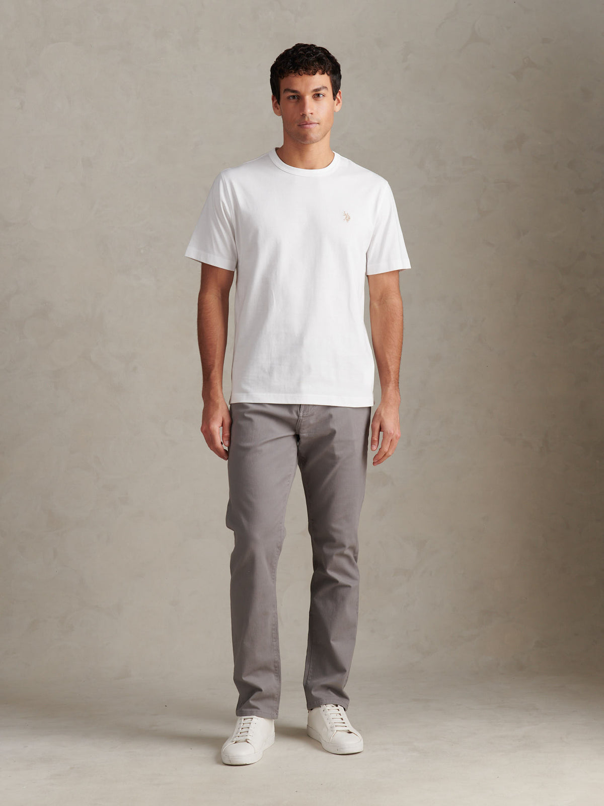 Mens Relaxed Fit Double Horsemen T-Shirt Whisper White
