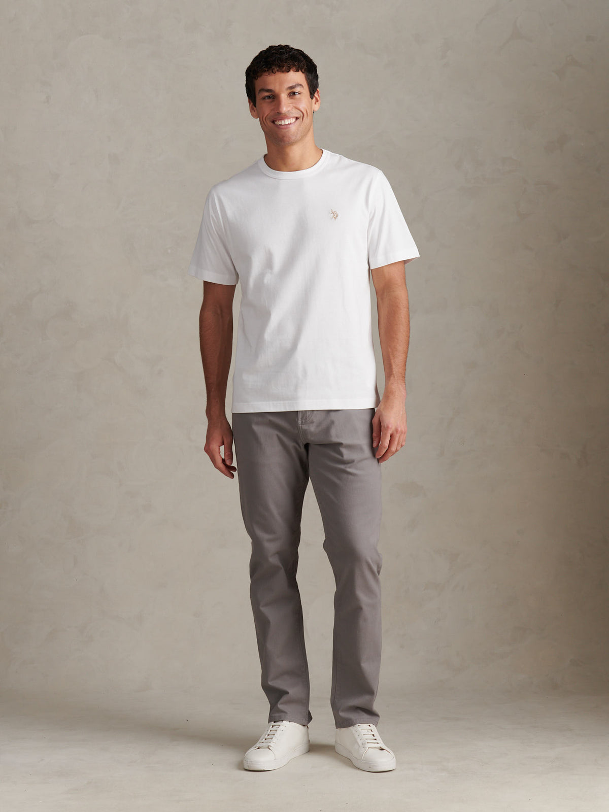Mens Relaxed Fit Double Horsemen T-Shirt Whisper White