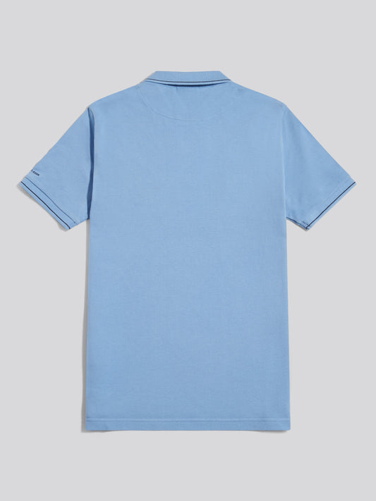 Sash Two Colour Pique Polo Ashleigh Blue