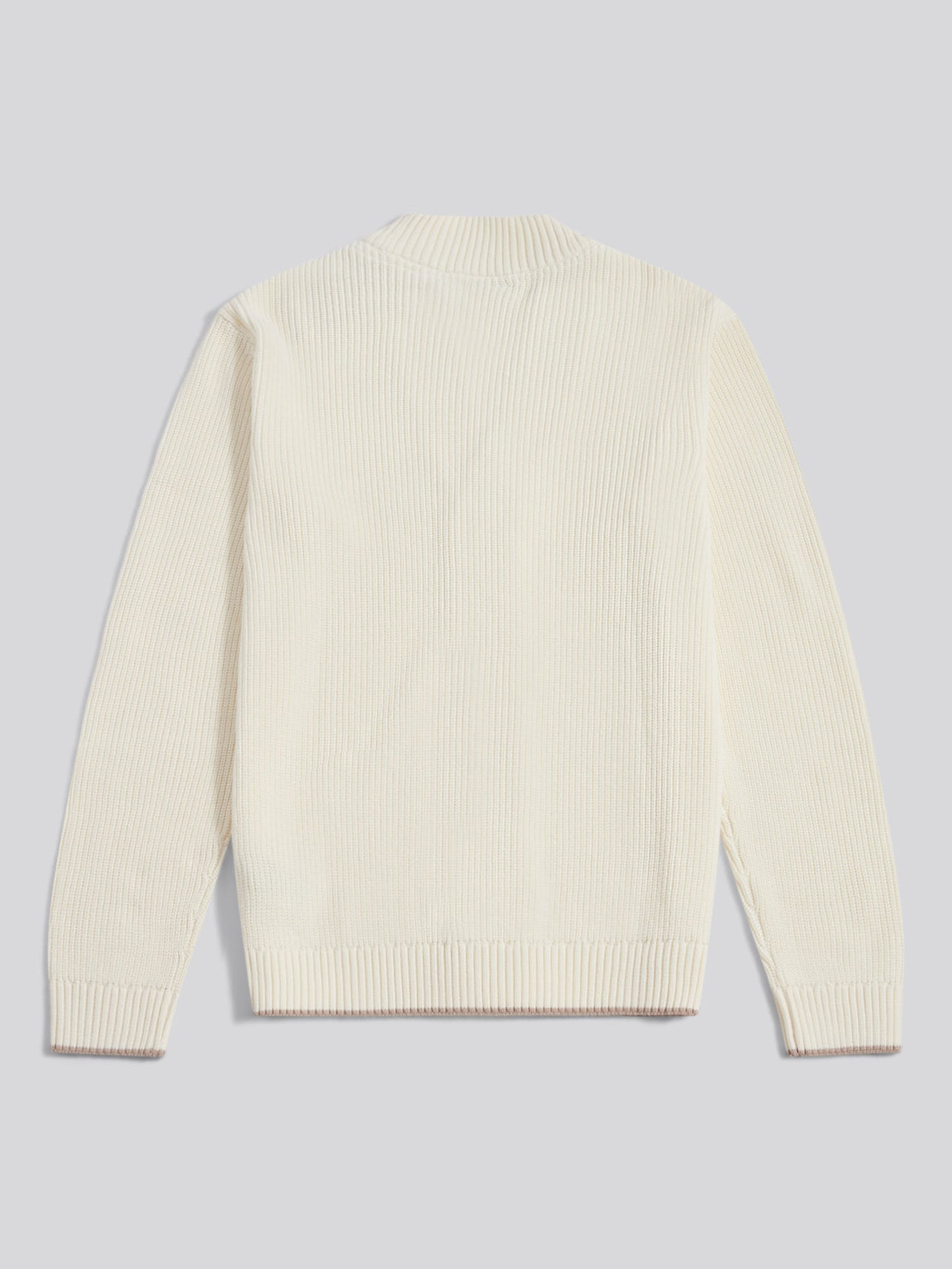 Mens Open Collar Knitted Cardigan Whisper White