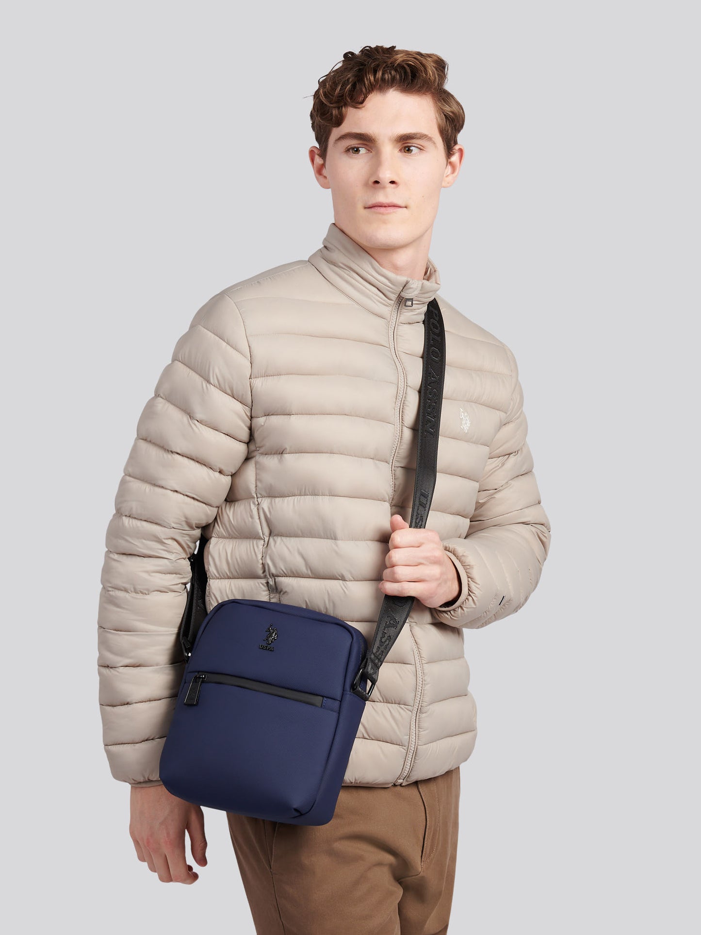 Mens Arrowhead Crossbody Bag in Navy