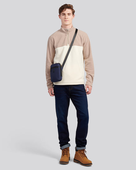 Mens Small Arrowhead Crossbody Bag in Navy