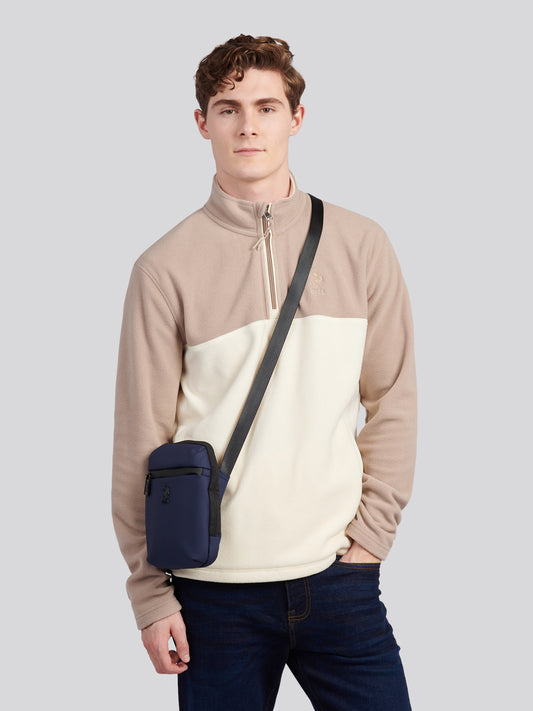 Mens Small Arrowhead Crossbody Bag in Navy