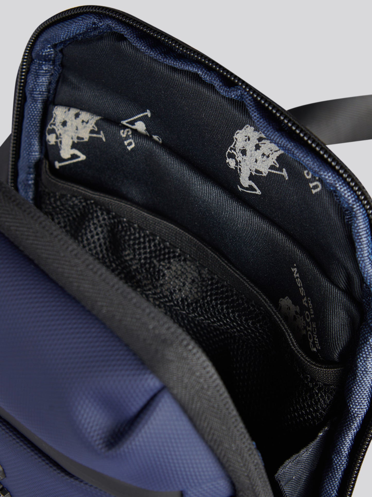 Mens Small Arrowhead Crossbody Bag in Navy