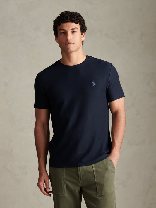 Herringbone Jersey Tshirt Dark Sapphire Navy / Moonlight Blue DHM
