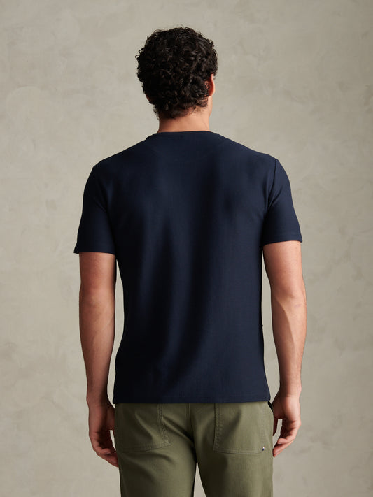 Herringbone Jersey Tshirt Dark Sapphire Navy / Moonlight Blue DHM
