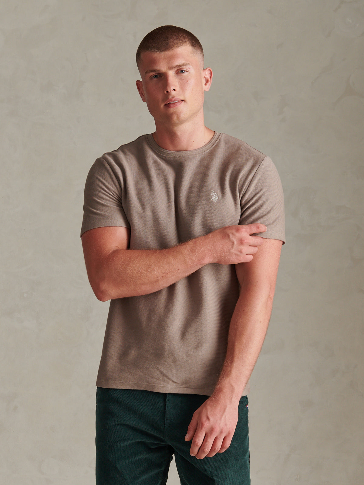 Mens Herringbone Jersey T-Shirt Cinder