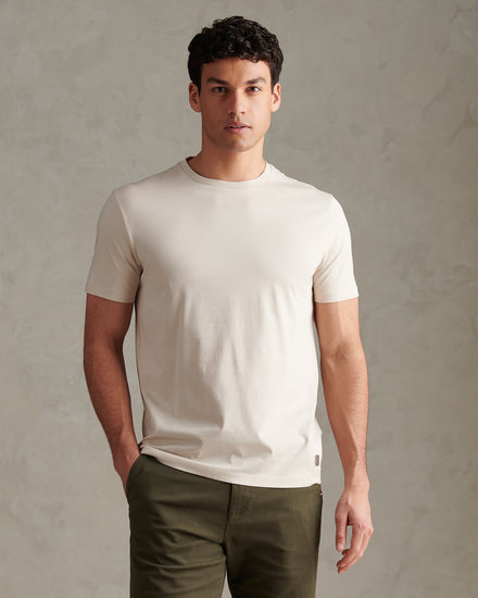 Mens Smart Mercerised T-Shirt Beige