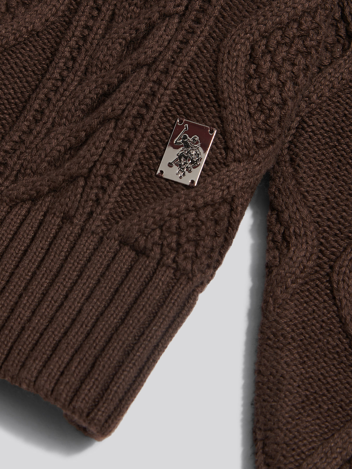 Mens Heritage Aran Nep Half Zip Knit Jumper Bracken