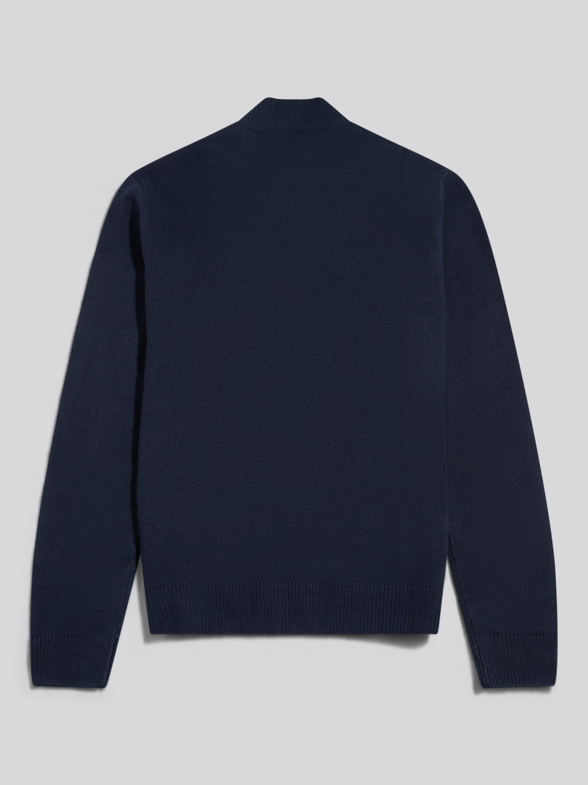 Mens Fair Isle Quarter Zip Jumper Dark Sapphire Navy
