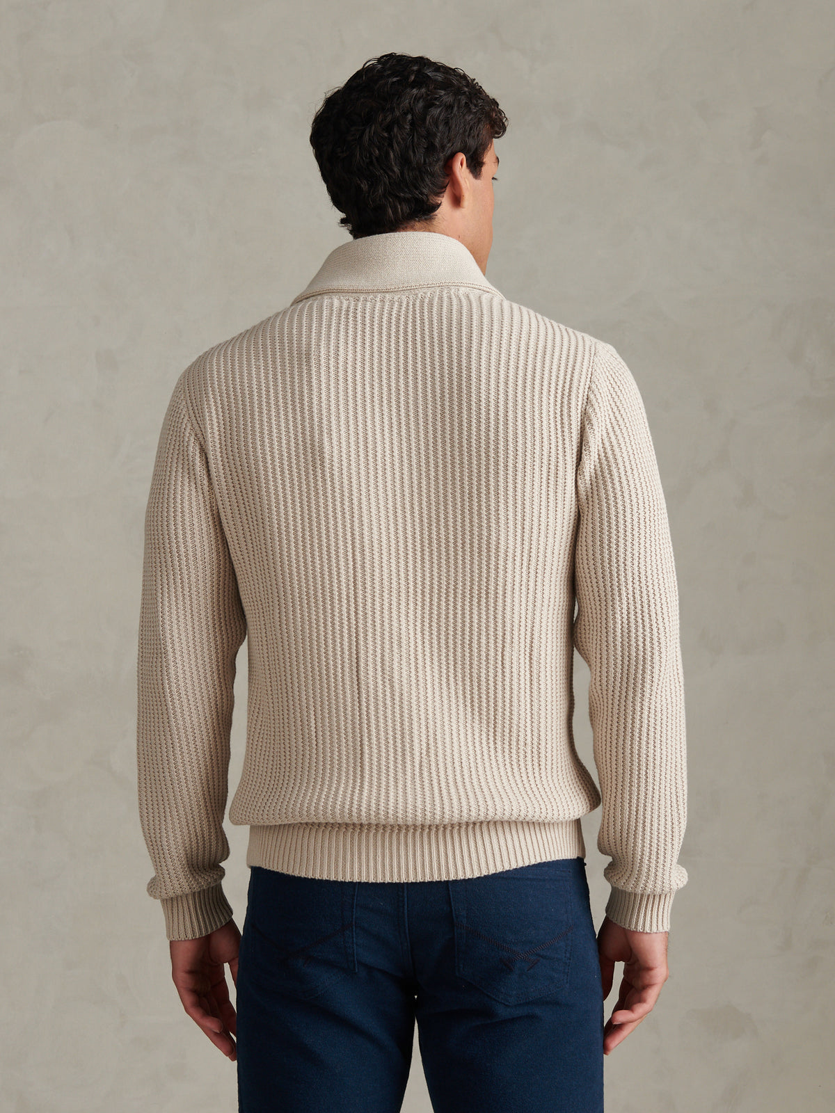 Mens Shawl Collar Knit Cardigan Nacreous Clouds
