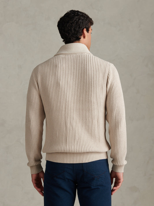 Mens Shawl Collar Knit Cardigan Nacreous Clouds