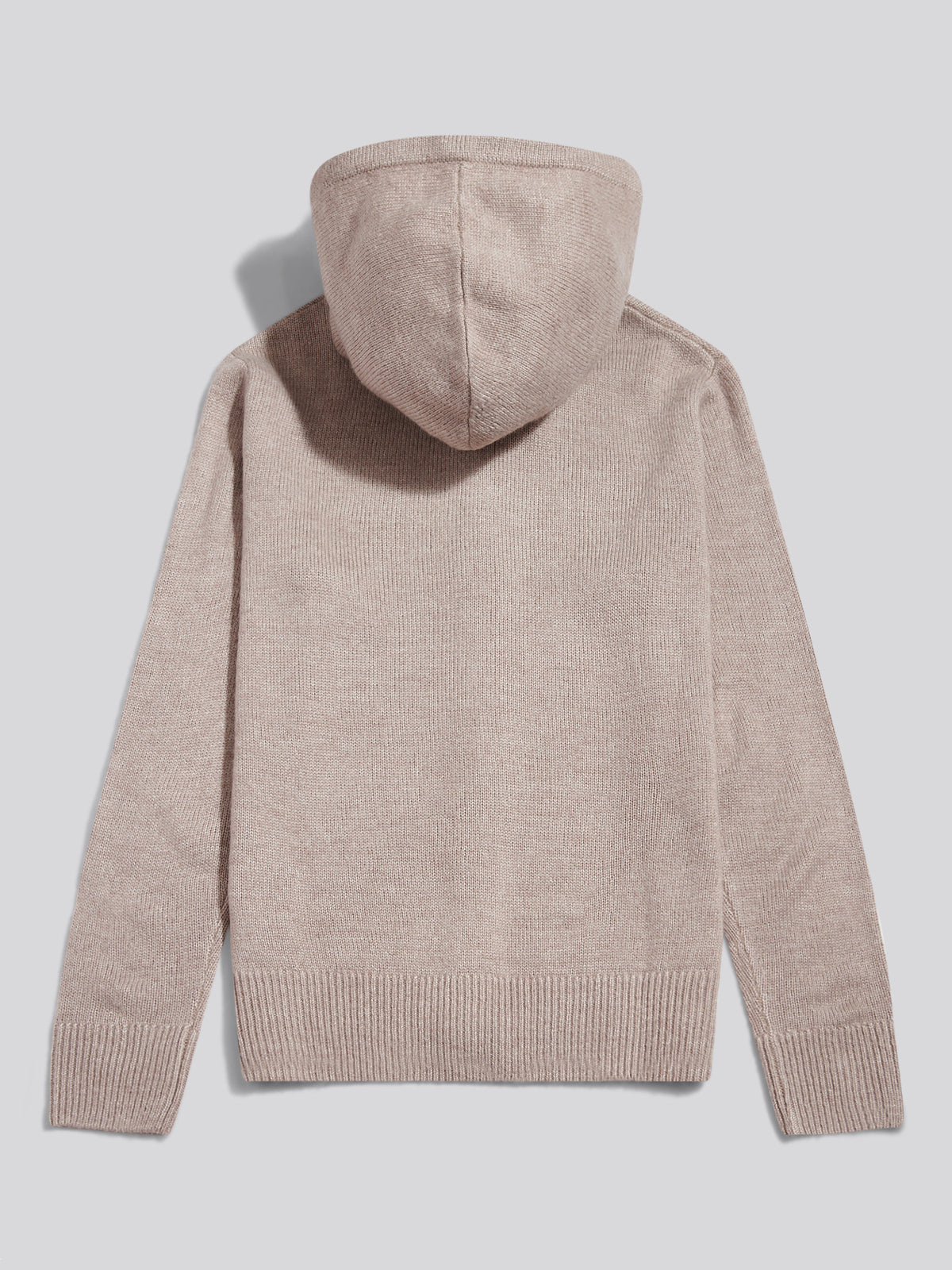 Mens Brushed Knit Zip Through Hoodie Cinder Marl