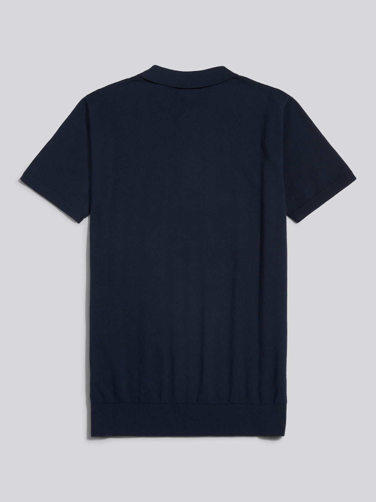 Mens Argyle  Zip Neck Knitted Polo Shirt Dark Sapphire Navy