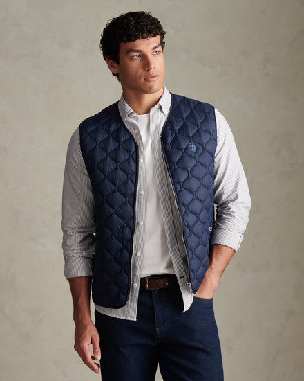 Mens Onion Quilted Gilet Dark Sapphire Navy / Moonlight Blue DHM