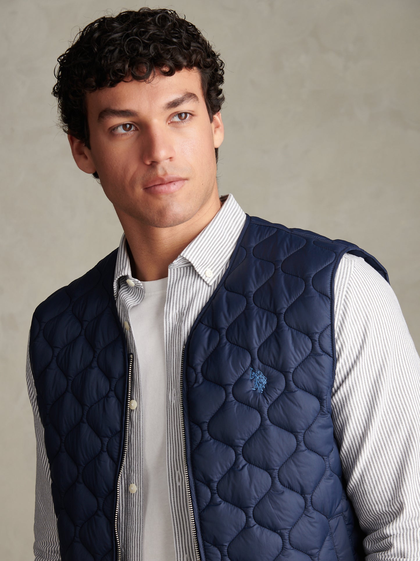 Mens Onion Quilted Gilet Dark Sapphire Navy / Moonlight Blue DHM