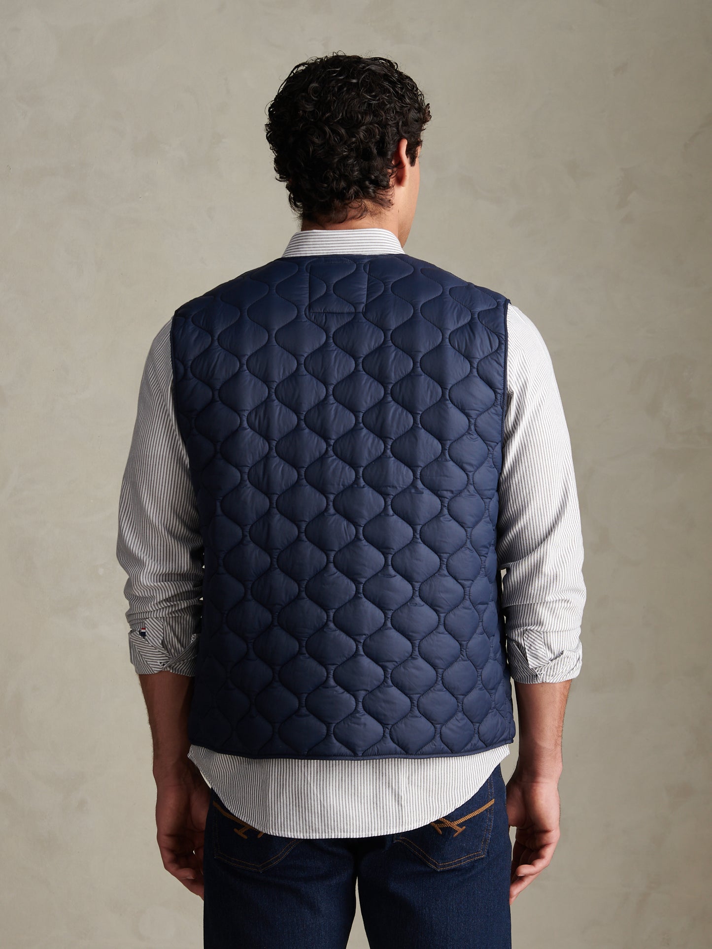 Mens Onion Quilted Gilet Dark Sapphire Navy / Moonlight Blue DHM