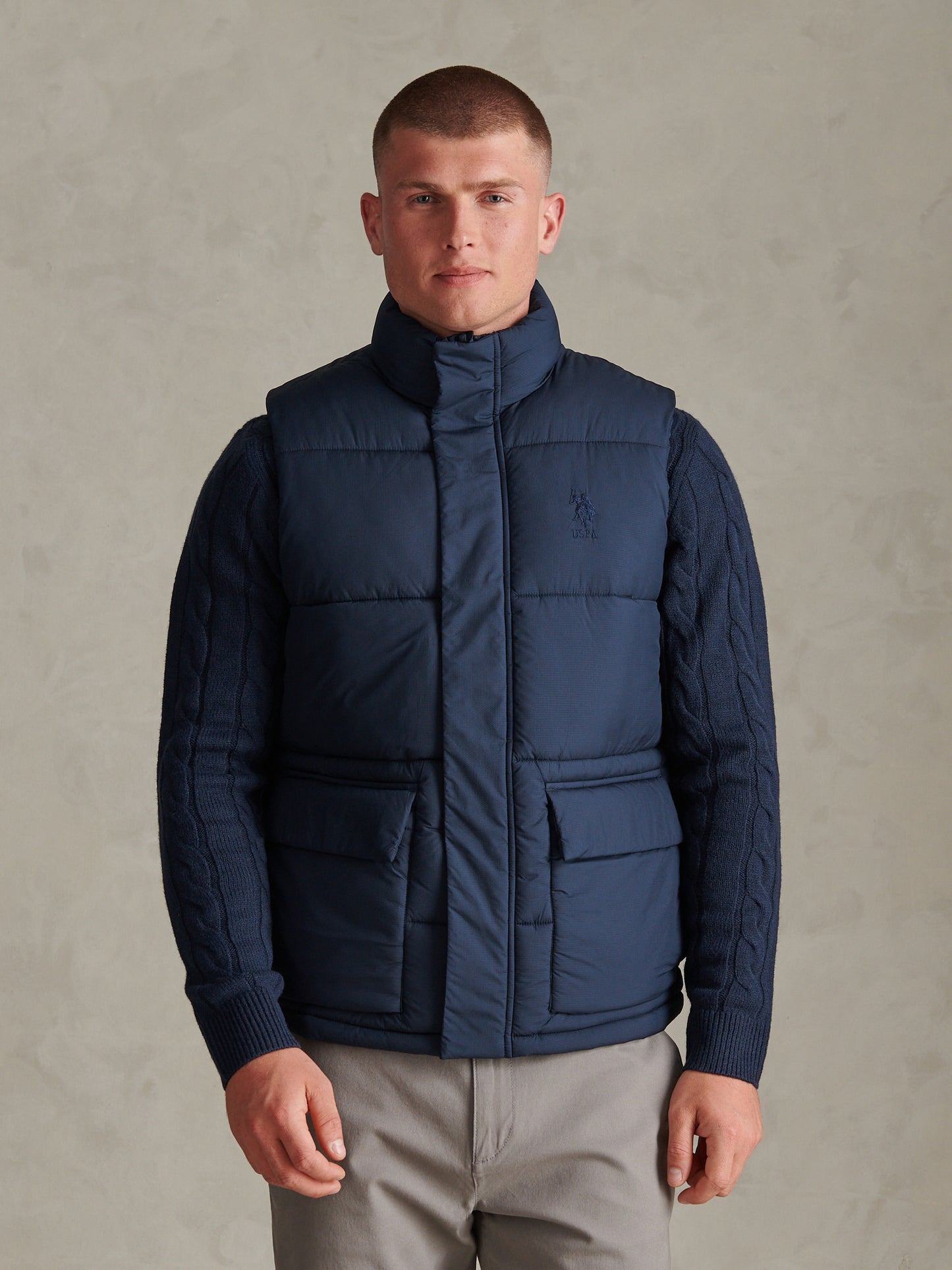 Mens Heavyweight Puffer Gilet Dark Sapphire Navy
