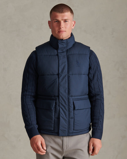 Mens Heavyweight Puffer Gilet Dark Sapphire Navy