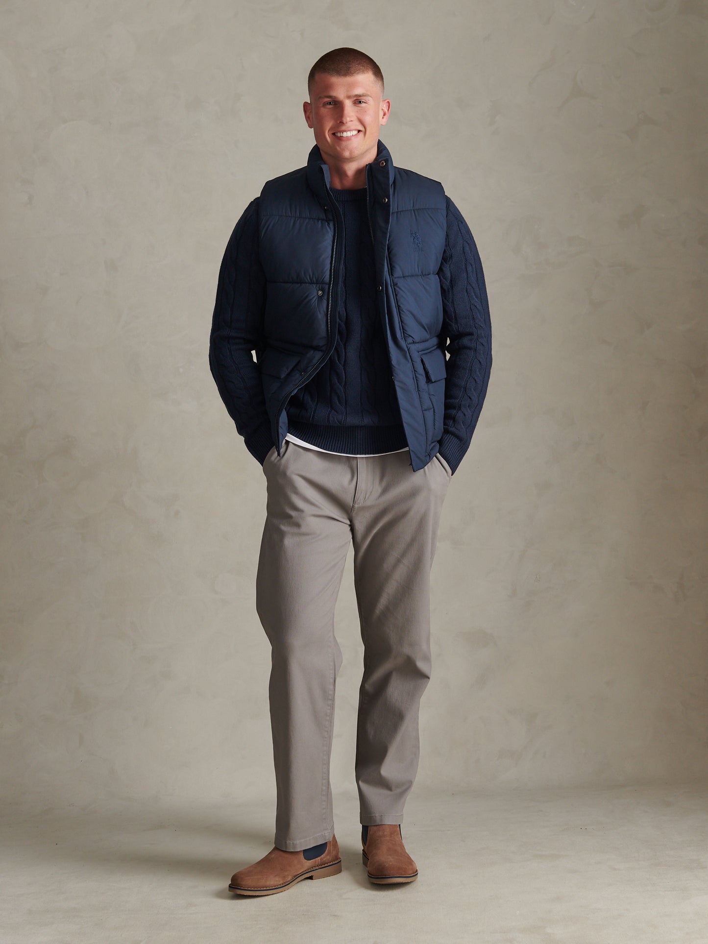 Mens Heavyweight Puffer Gilet Dark Sapphire Navy