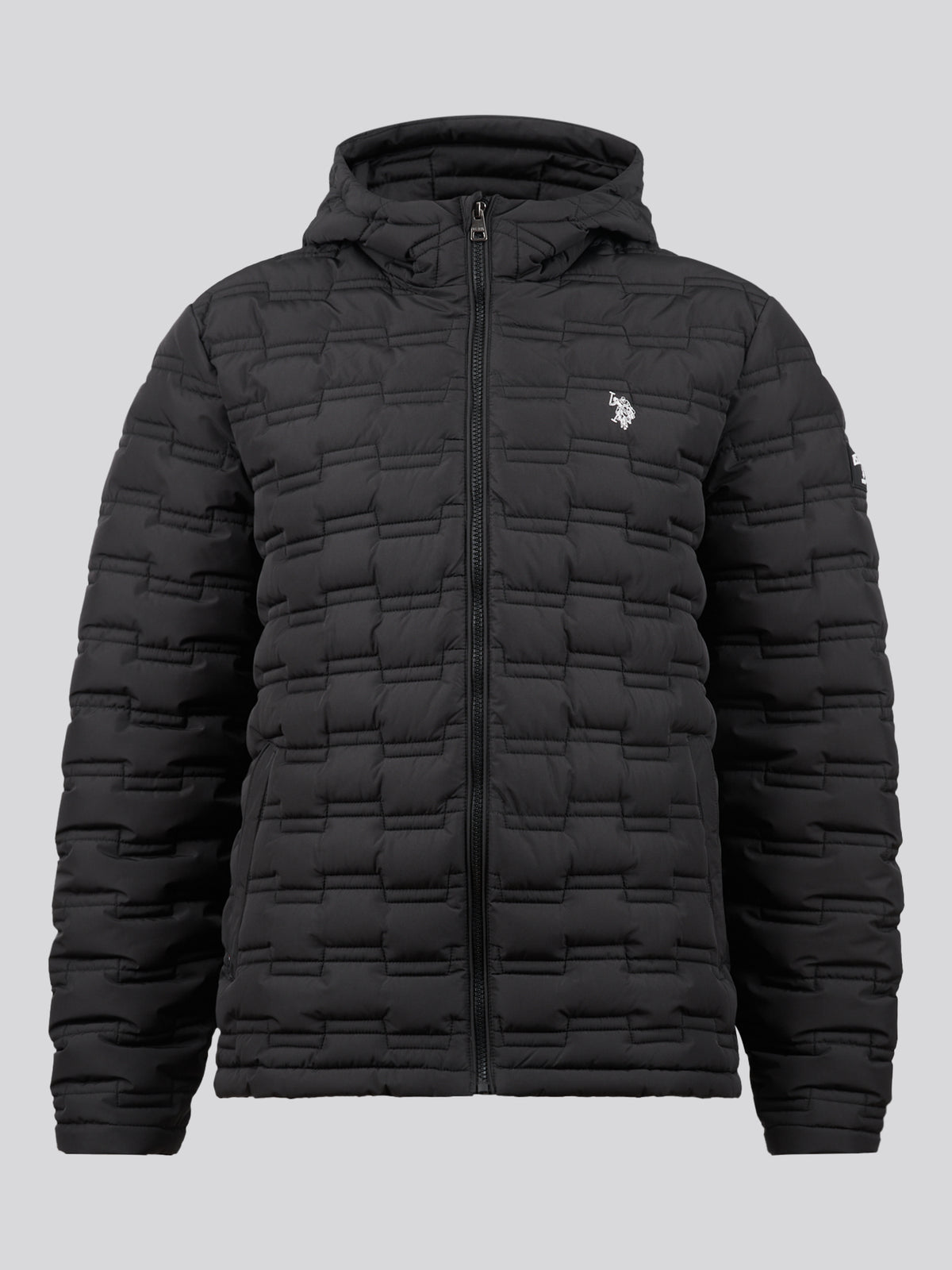 Mens Lightweight Quilted Hooded Puffer Jacket Black