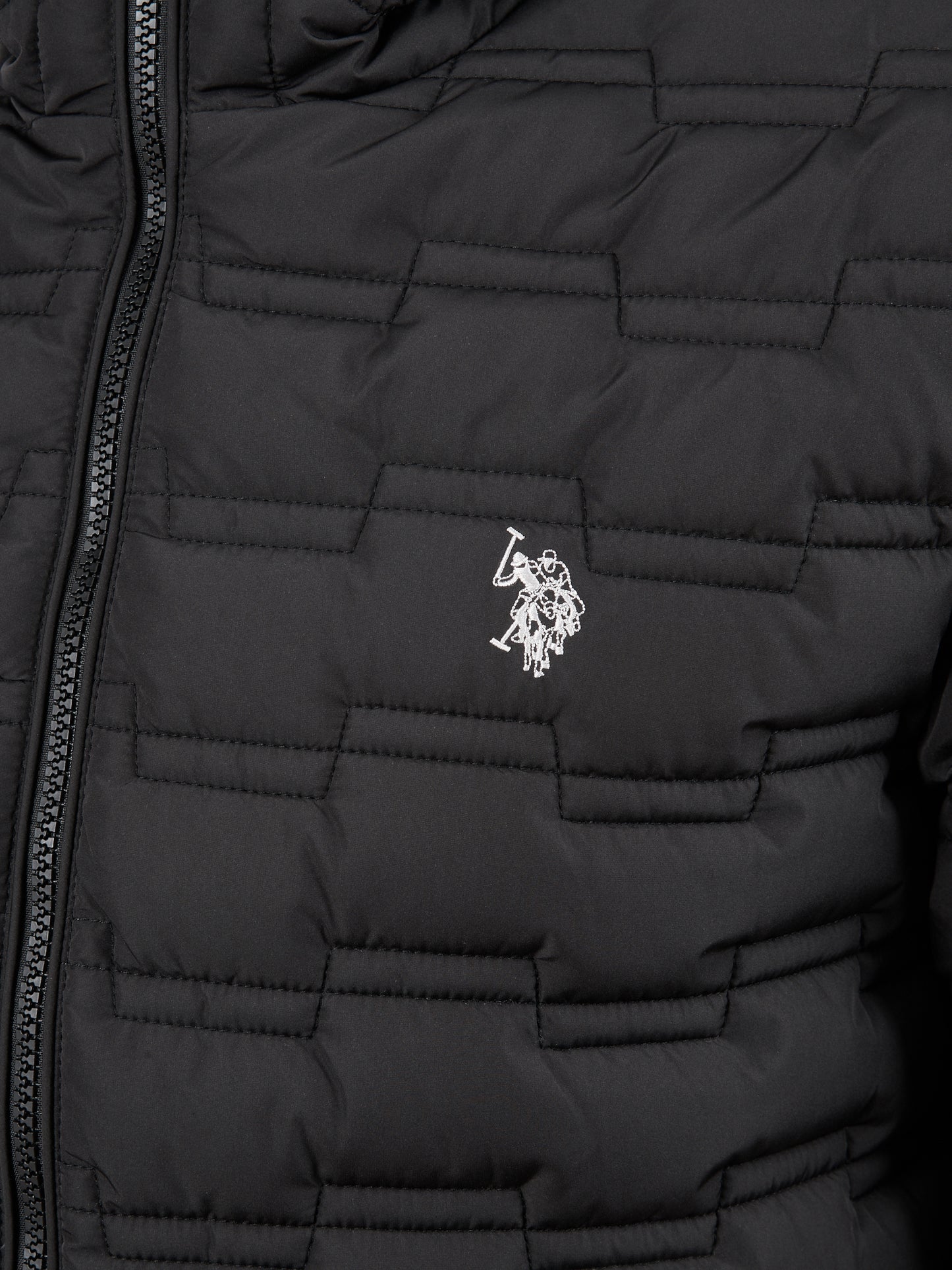 Mens Lightweight Quilted Hooded Puffer Jacket Black