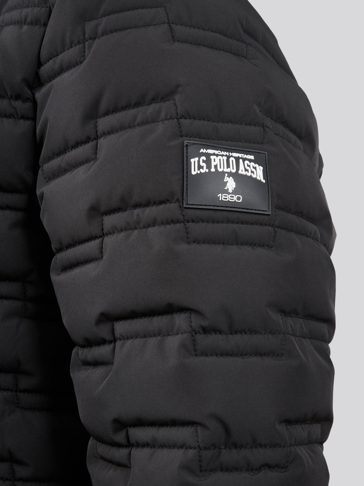 Mens Lightweight Quilted Hooded Puffer Jacket Black