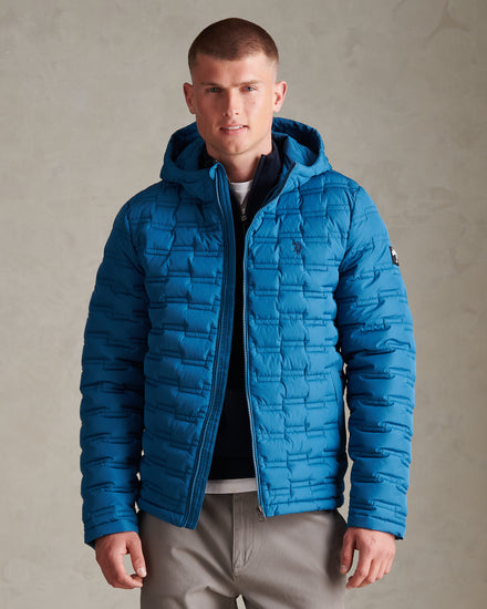 Mens Lightweight Quilted Hooded Puffer Jacket Midnight