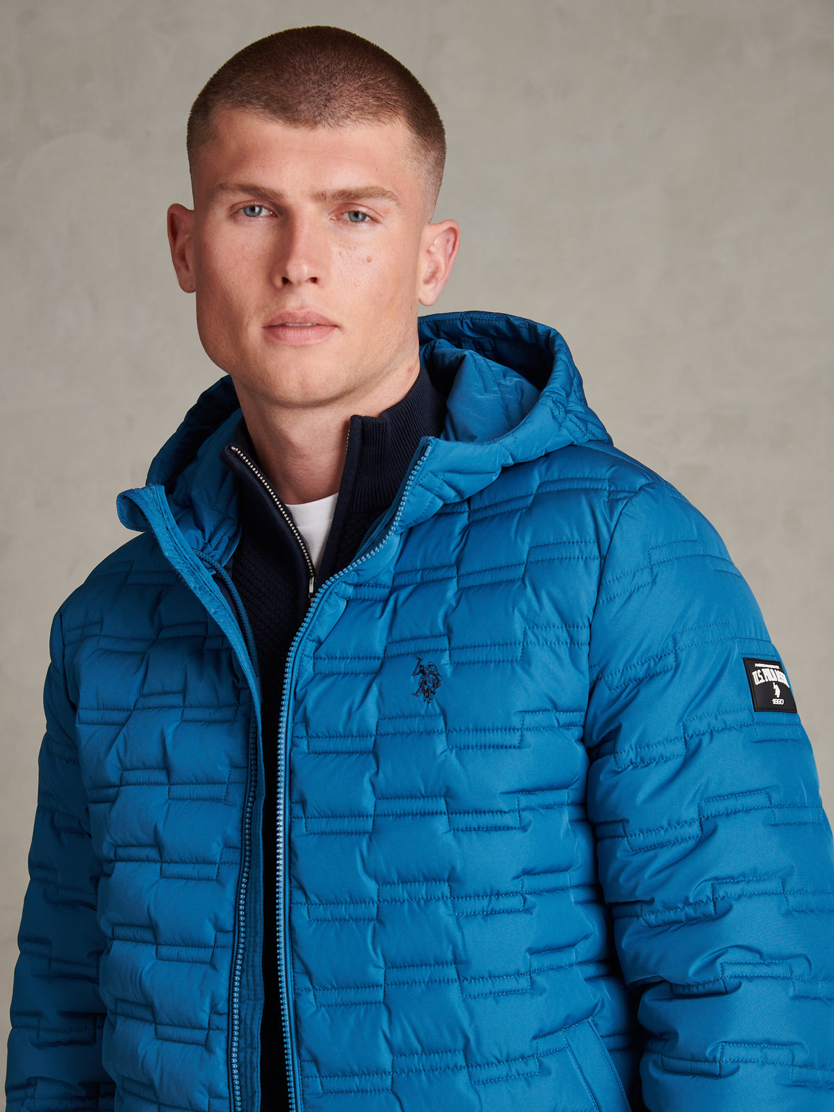 Mens Lightweight Quilted Hooded Puffer Jacket Midnight