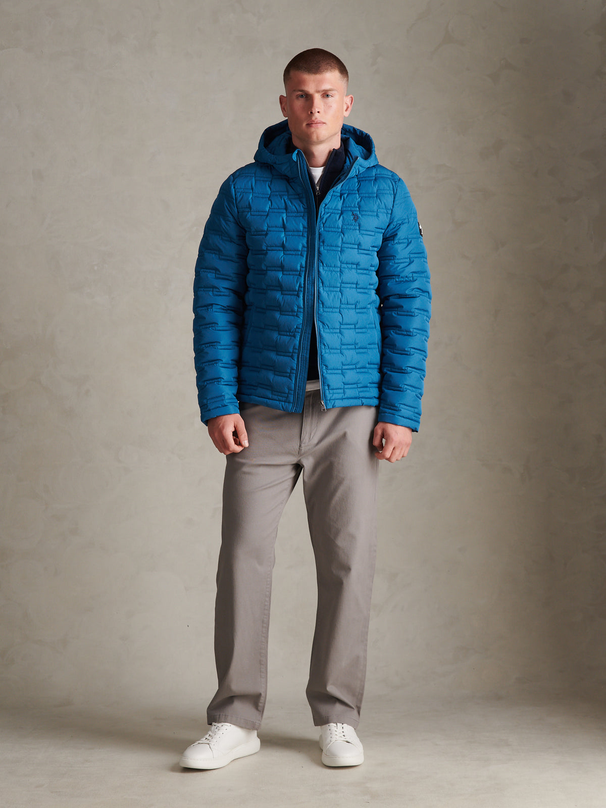 Mens Lightweight Quilted Hooded Puffer Jacket Midnight