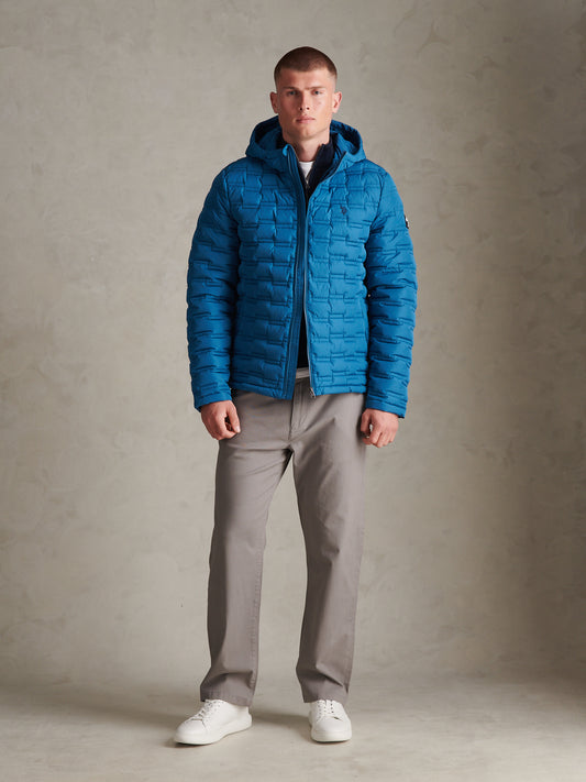Mens Lightweight Quilted Hooded Puffer Jacket Midnight