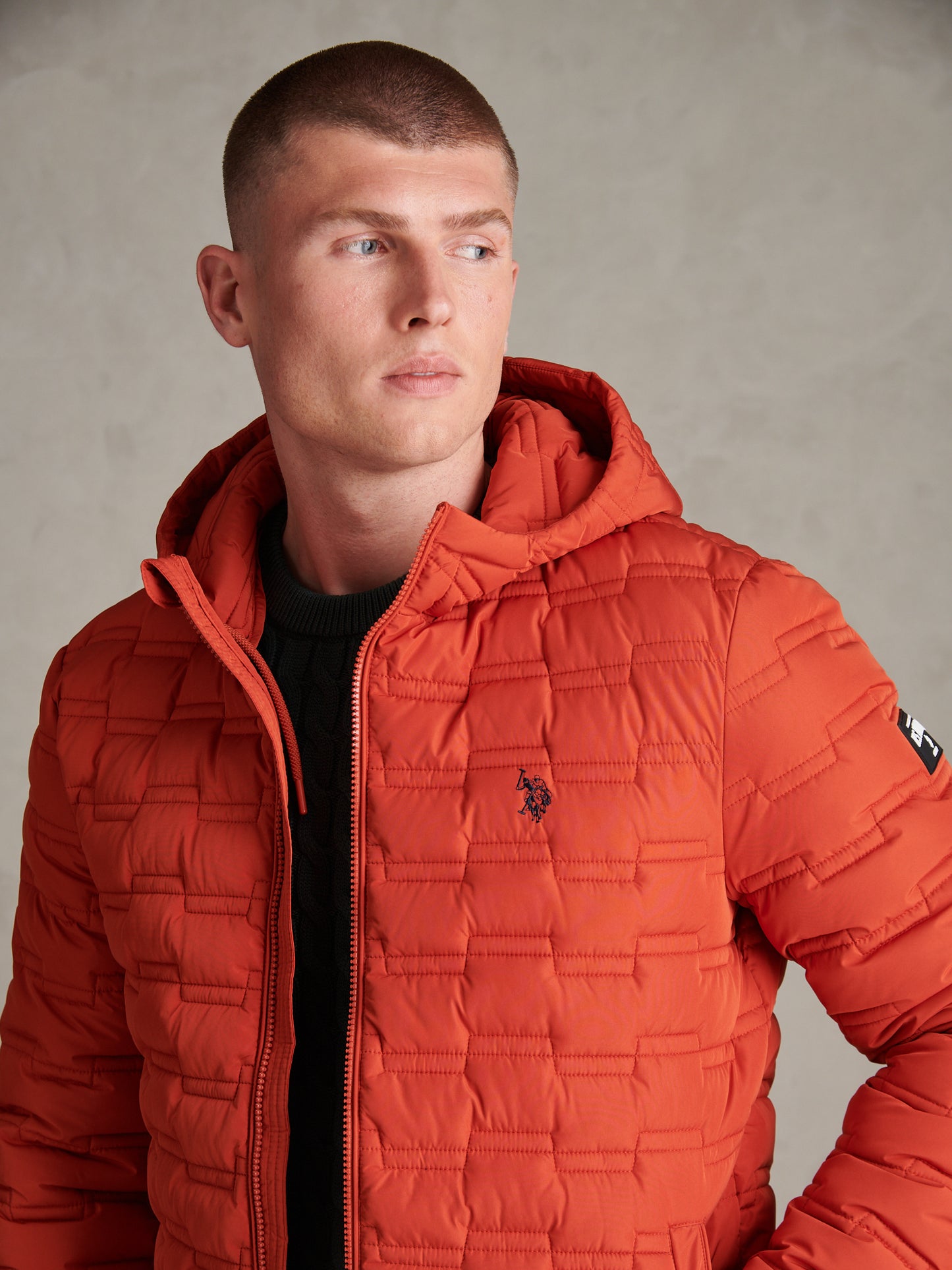 Mens Lightweight Quilted Hooded Puffer Jacket Rooibos Tea