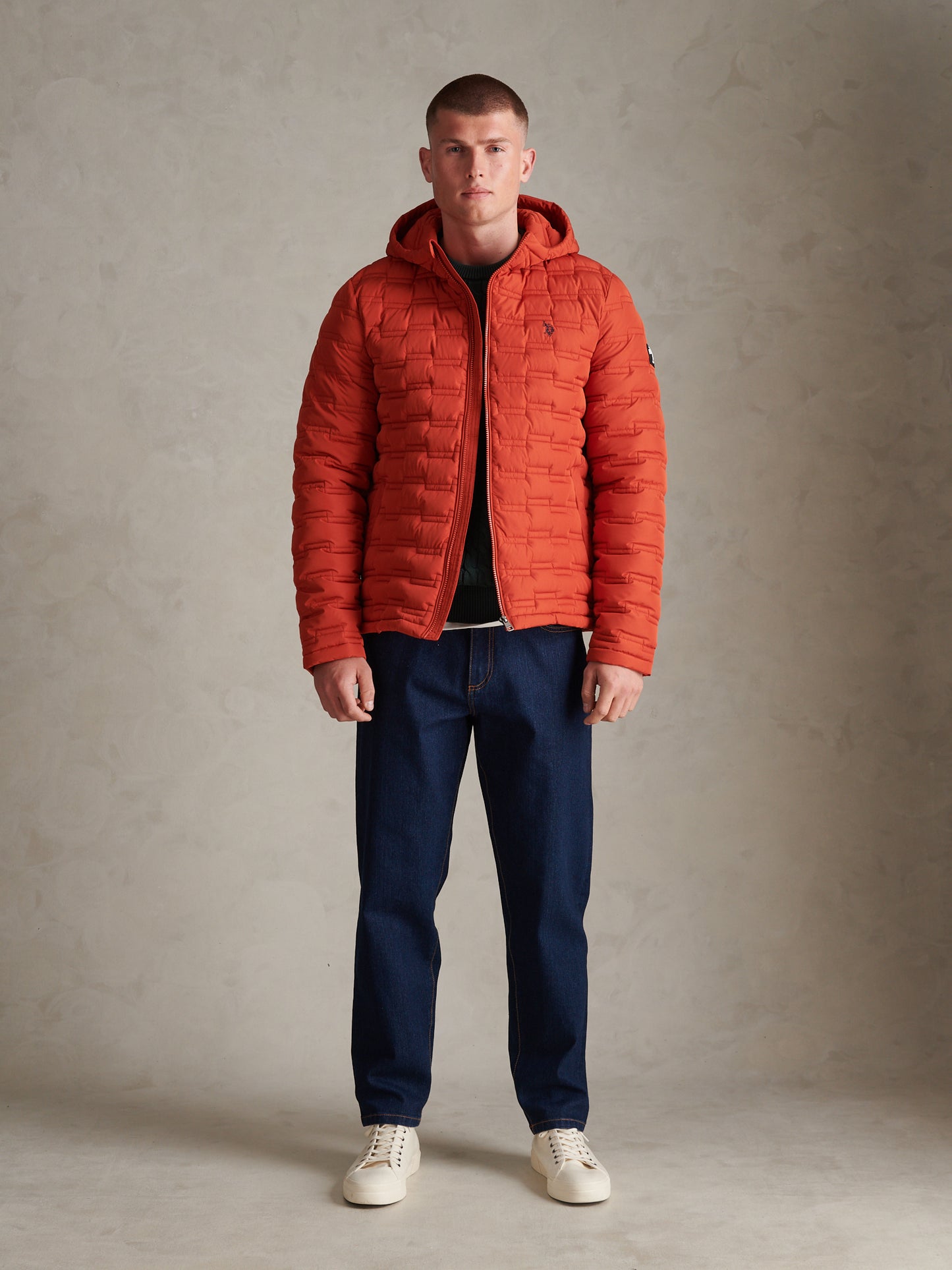 Mens Lightweight Quilted Hooded Puffer Jacket Rooibos Tea