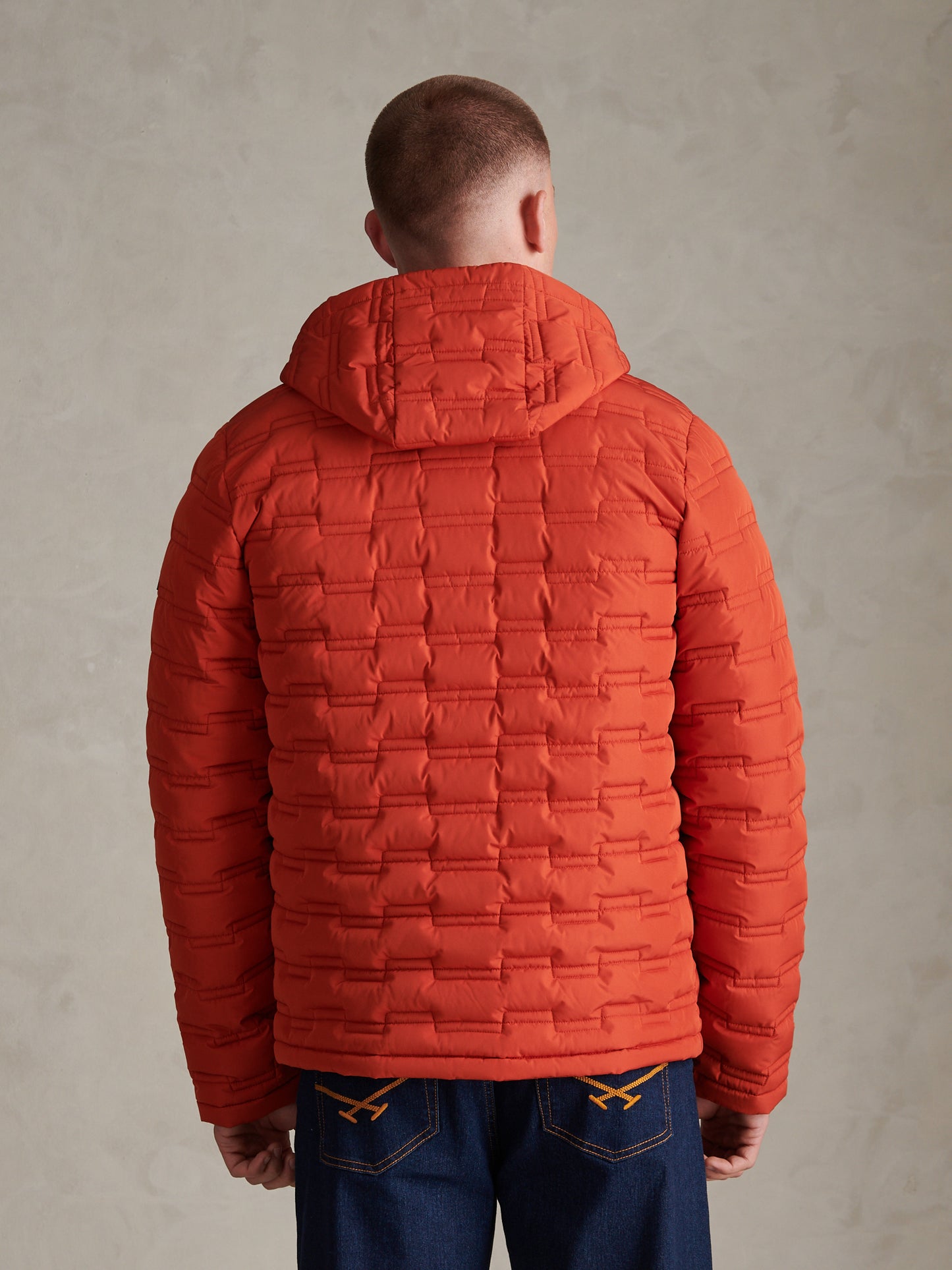Mens Lightweight Quilted Hooded Puffer Jacket Rooibos Tea