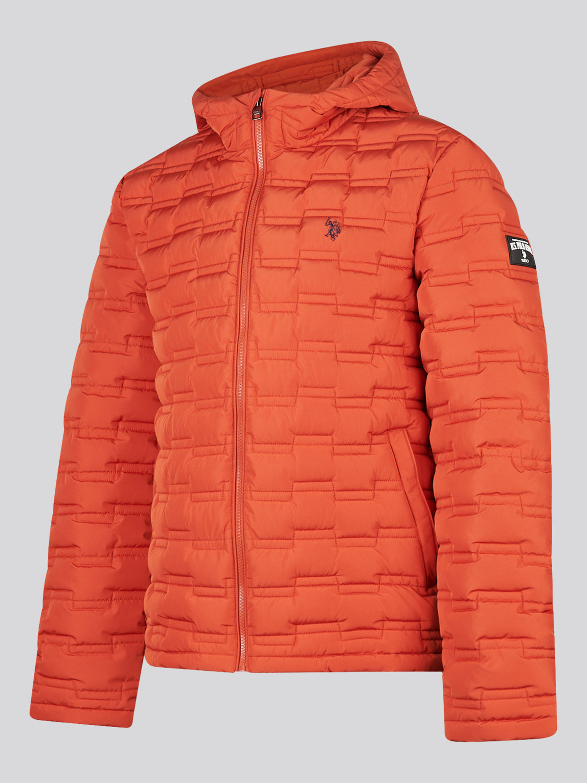Mens Lightweight Quilted Hooded Puffer Jacket Rooibos Tea