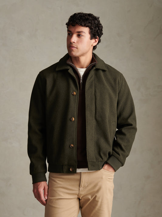 Mens Premium Melton Bomber Jacket Beetle