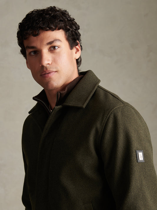 Mens Premium Melton Bomber Jacket Beetle