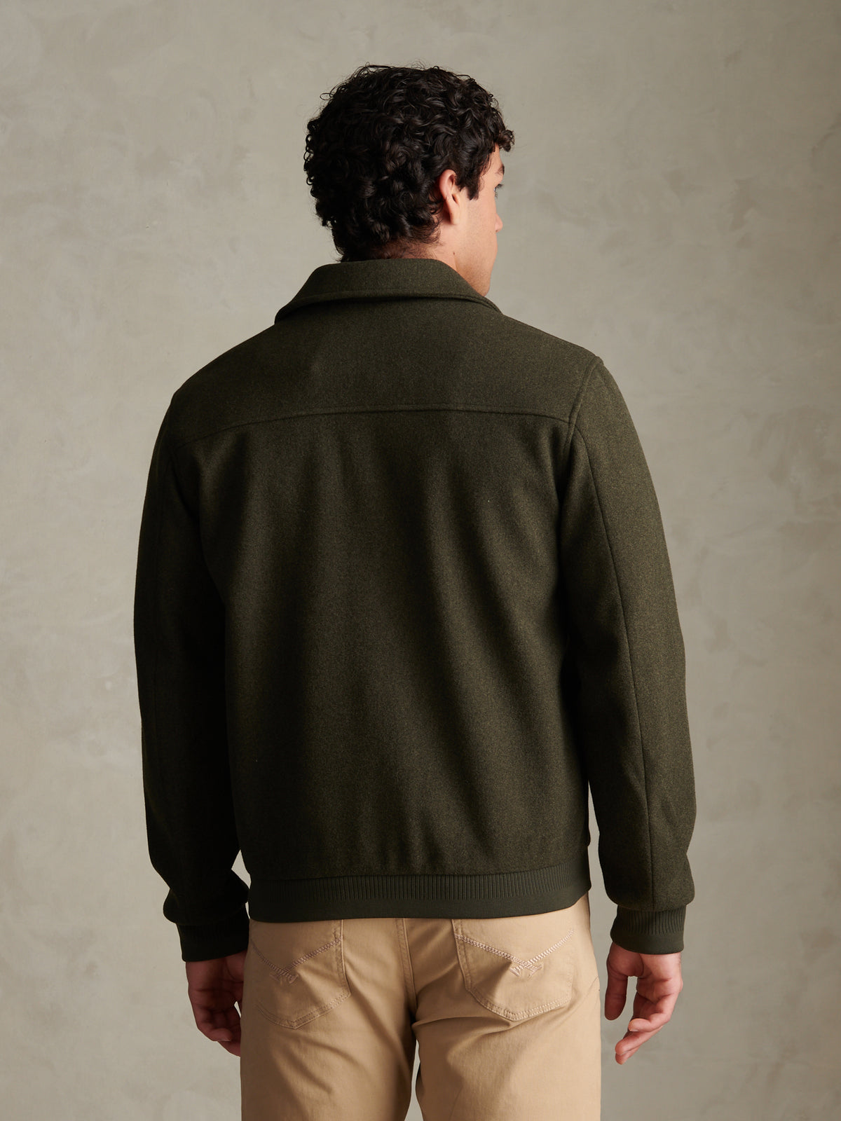 Mens Premium Melton Bomber Jacket Beetle
