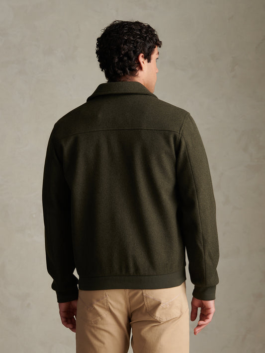 Mens Premium Melton Bomber Jacket Beetle