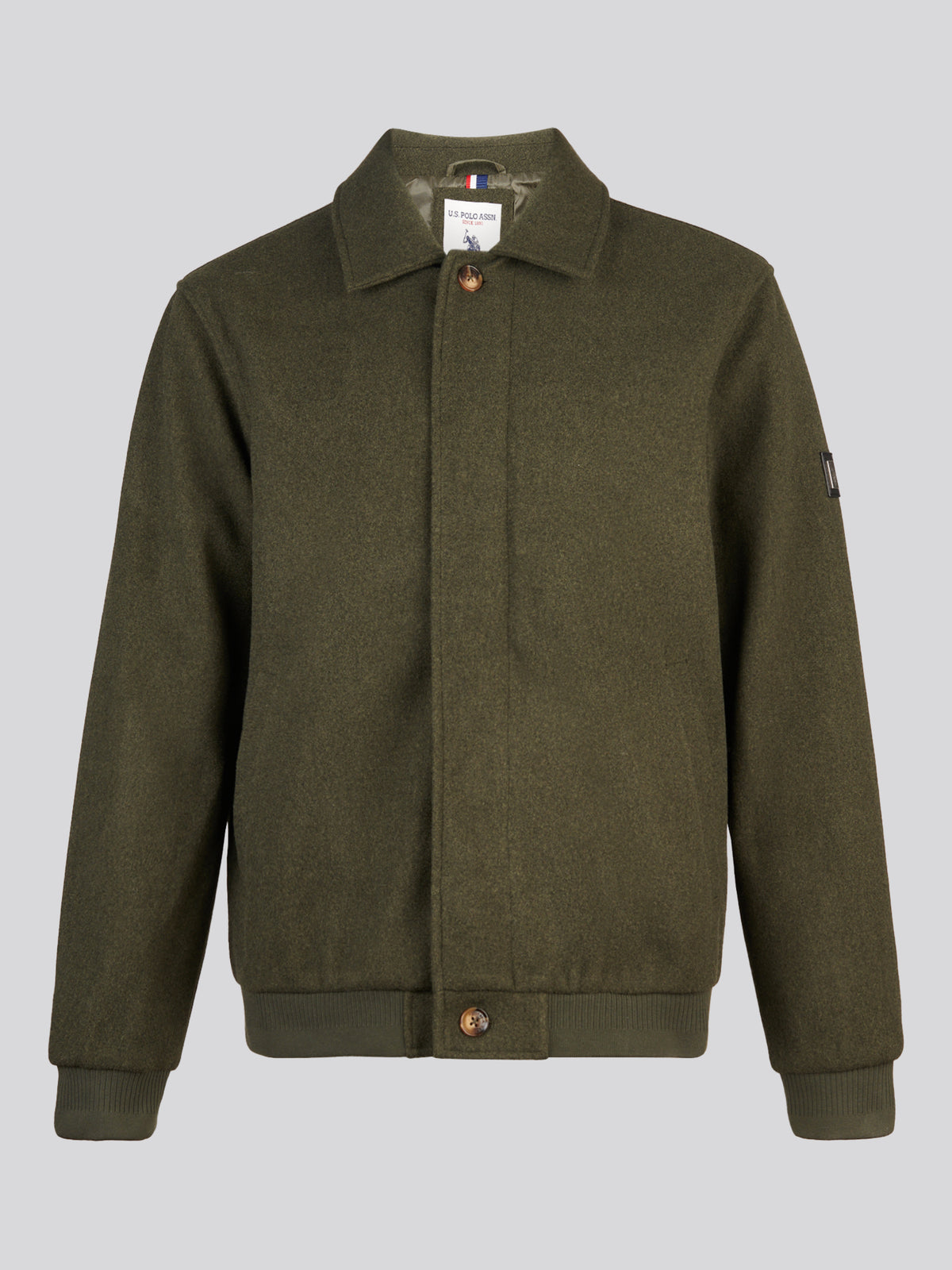 Mens Premium Melton Bomber Jacket Beetle