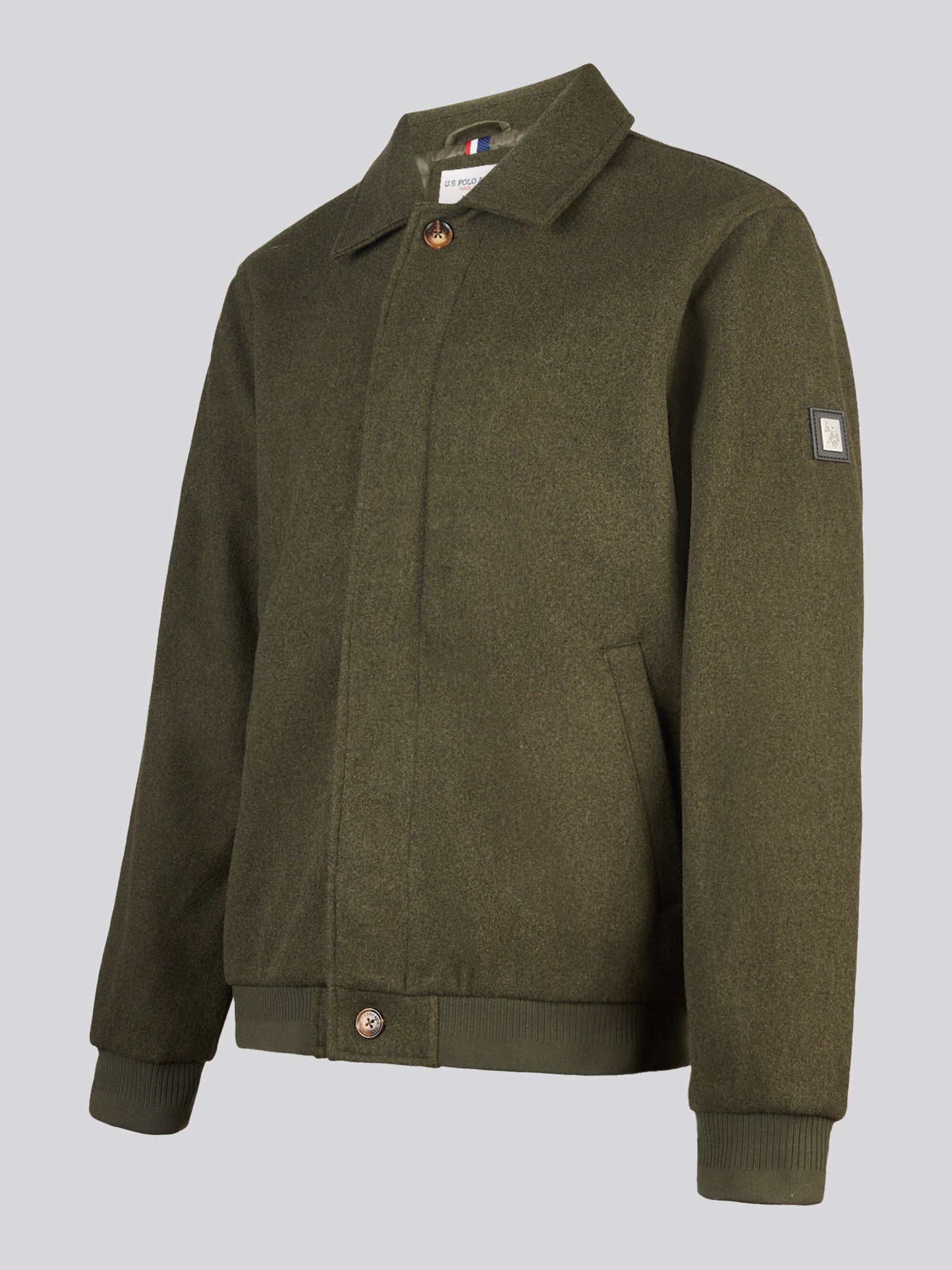 Mens Premium Melton Bomber Jacket Beetle