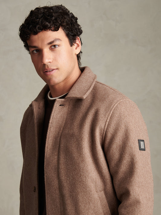 Mens Premium Melton Bomber Jacket Cinder