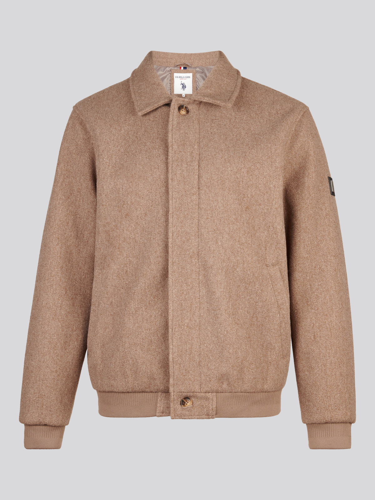 Mens Premium Melton Bomber Jacket Cinder