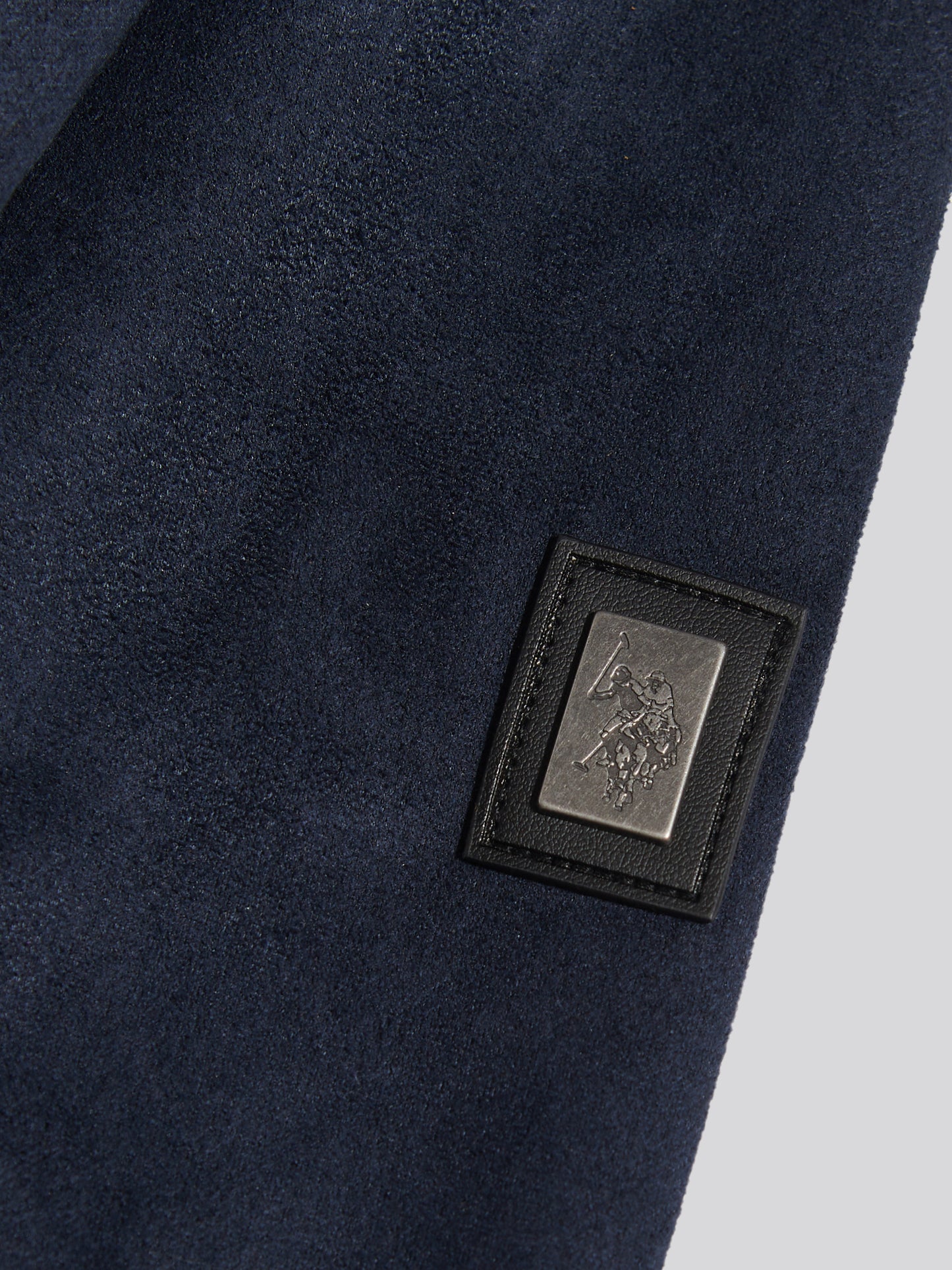 Mens Premium Faux Suede Bomber Jacket Dark Sapphire Navy