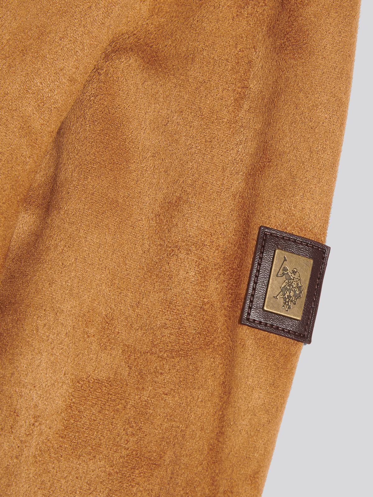 Mens Premium Faux Suede Bomber Jacket Autumn Leaf