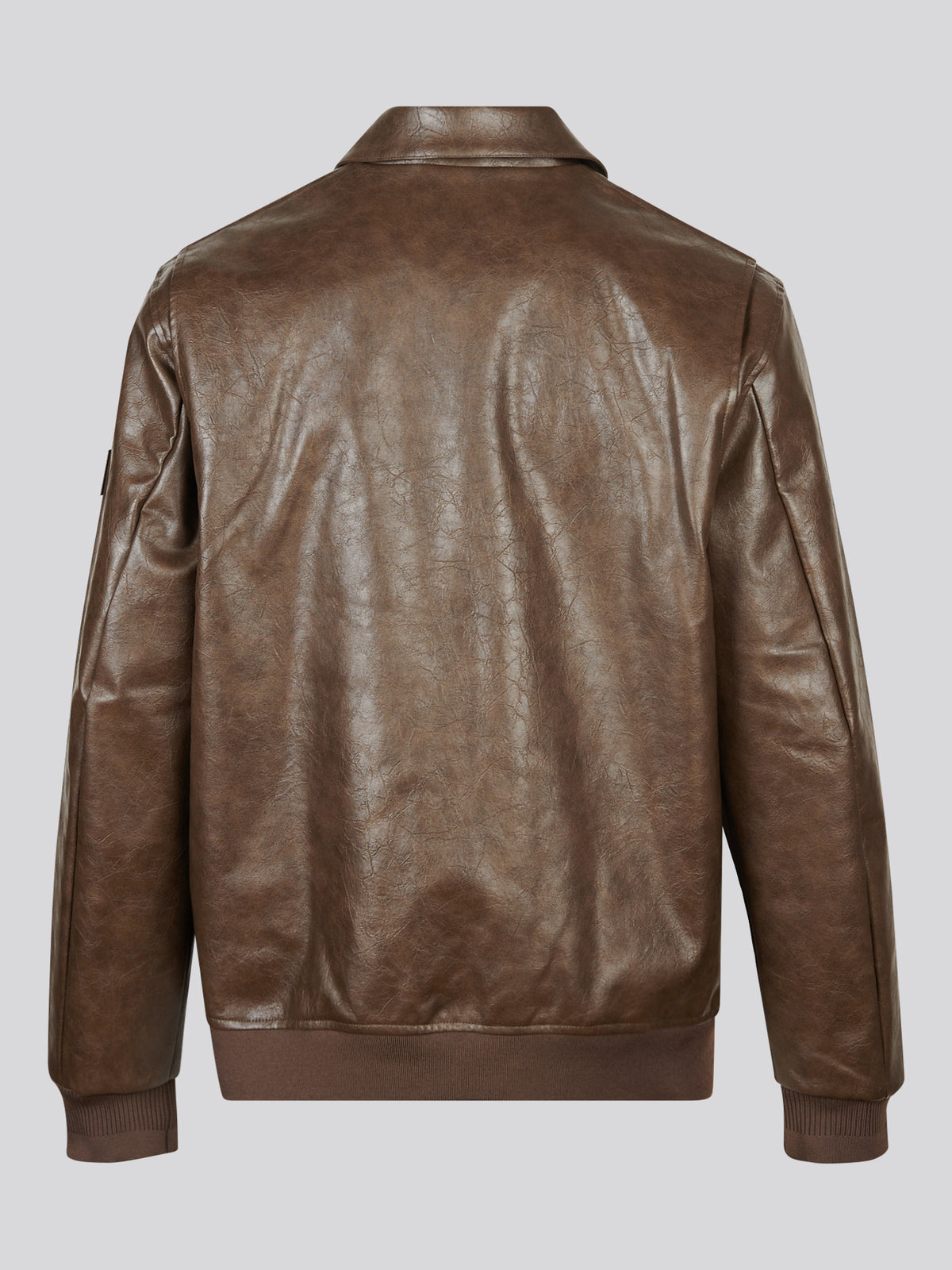 Mens Premium Faux Leather Flight Jacket Chocolate Martini